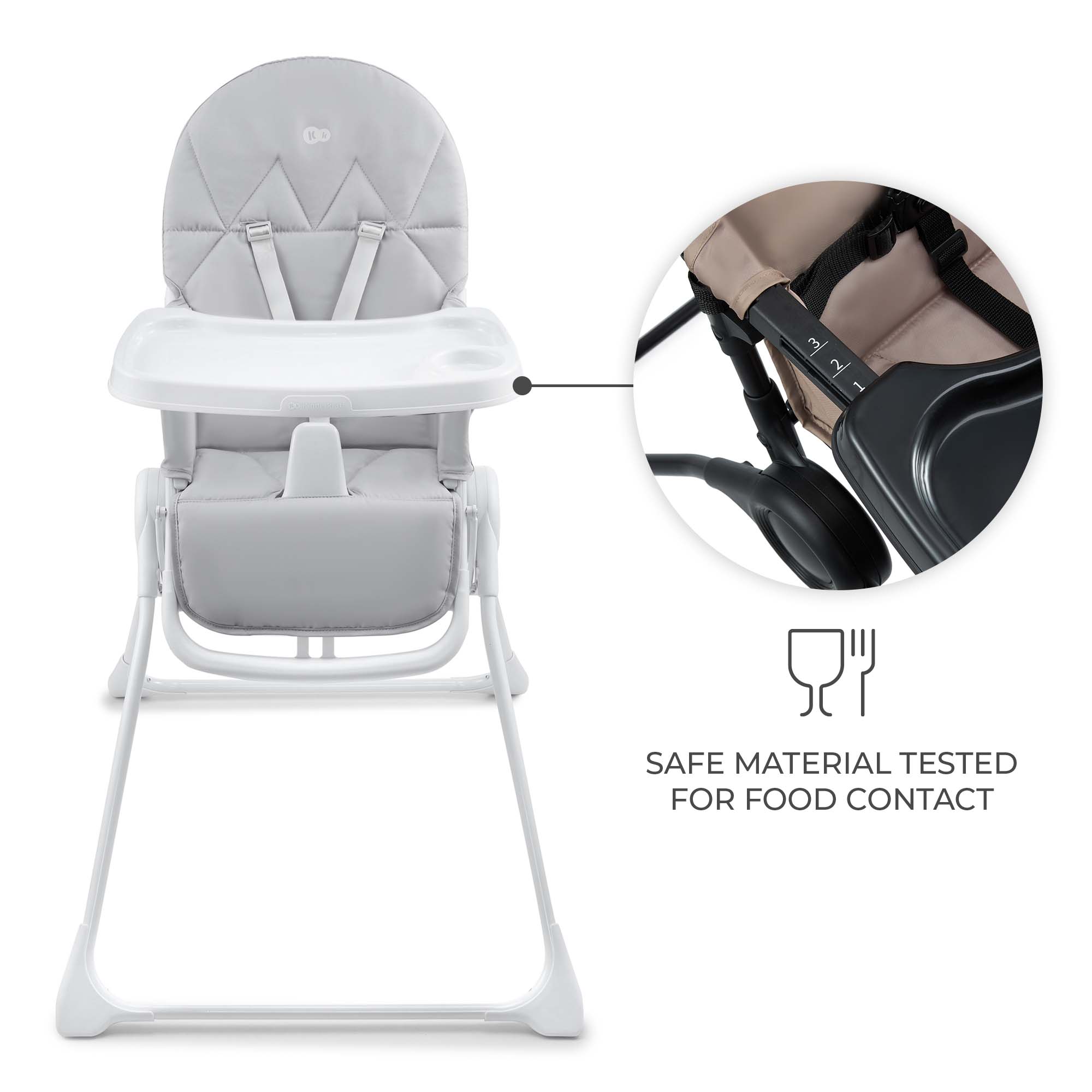 Binci Столче За Хранене Light Grey Kinderkraft