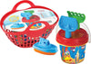 Coș cu găleată și set de plajă cu barcă 30x19x21