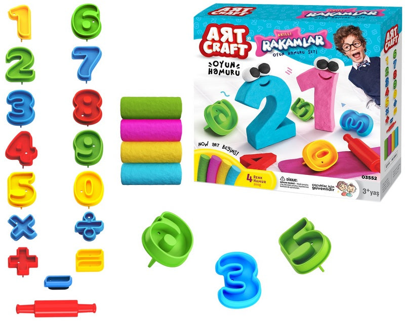 Plastilina Numerele K-T C 4x50 Gr cu 15 Matrici 22x6x22