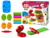 Plastilina Super Hamburger K-T 4x50 gr cu 2 matrițe și rolă și matriță mare 22x6x22