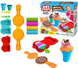 Plastilină K-T pentru înghețată și vafe 4x50 gr cu 4 instrumente și matriță mare 22x6x22