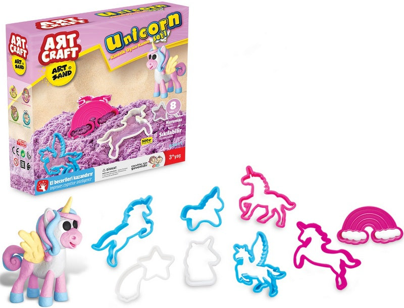 Nisip Kinetic Unicorn 500G, 8 buc. Matrici 22X6X22