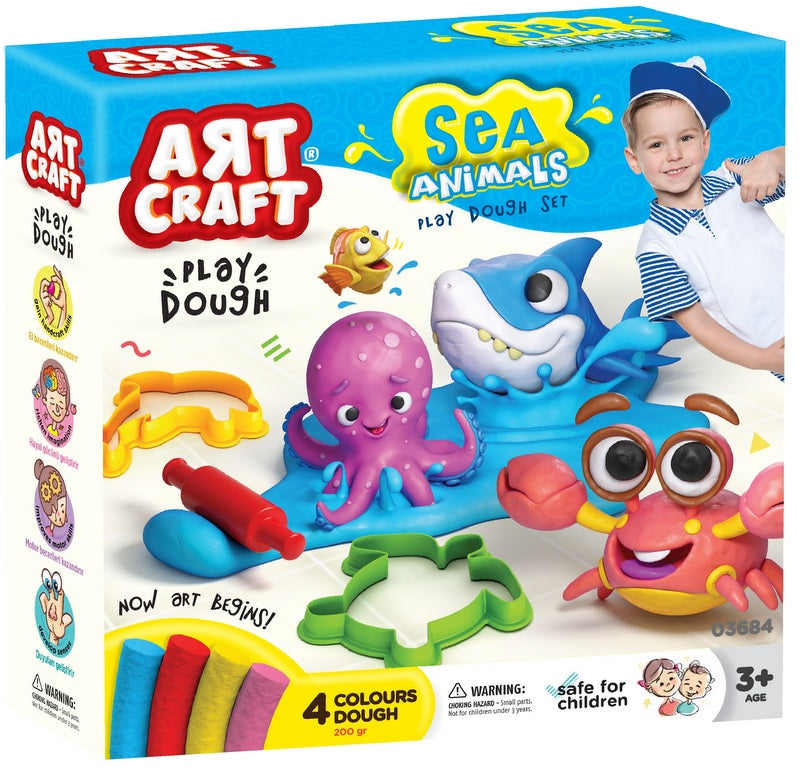 Plastilina Animale Marine K-T 4x50 Gr cu matrițe