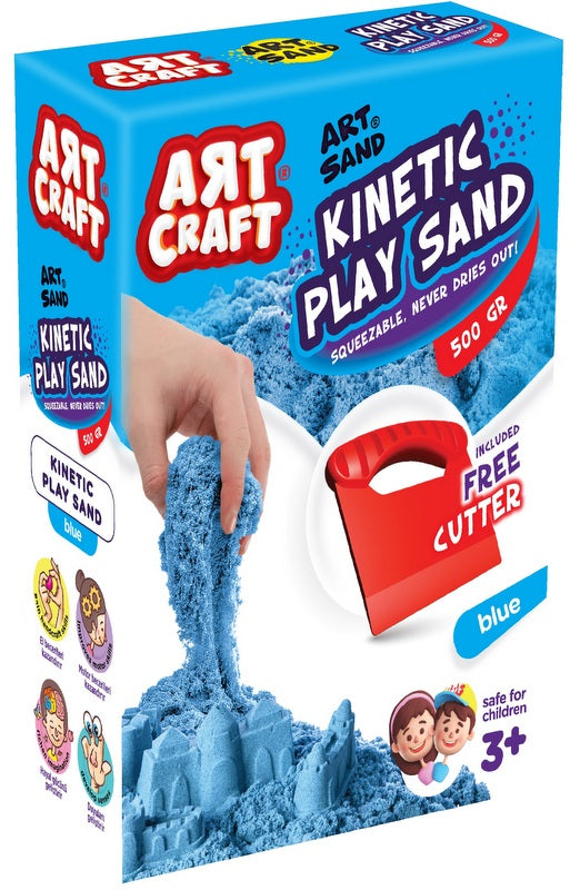 500 Гр Кинетичен Пясък Син С Инструмент 11Х5Х17