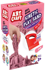 500 Гр Кинетичен Пясък Розов С Инструмент 11Х5Х17