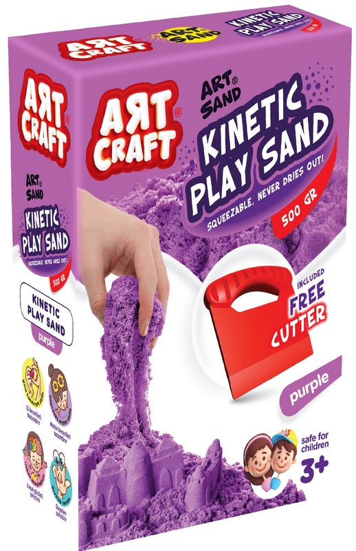 500 Гр Кинетичен Пясък Виолетов С Инструмент 11Х5Х17