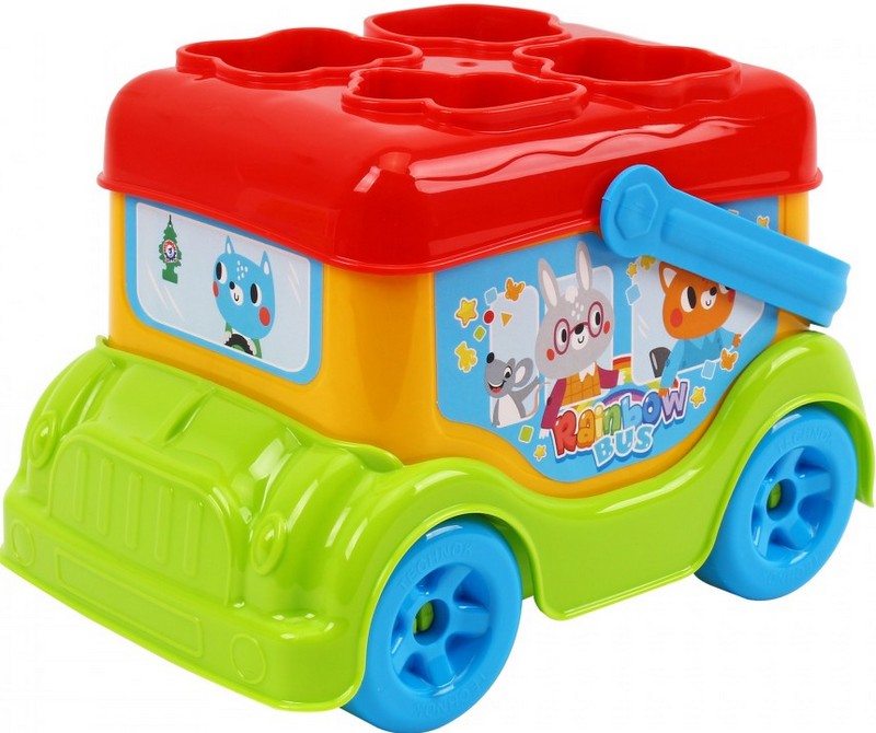 Autobuz inteligent cu jucării de dezvoltare într-o cutie 21x16x14 cm