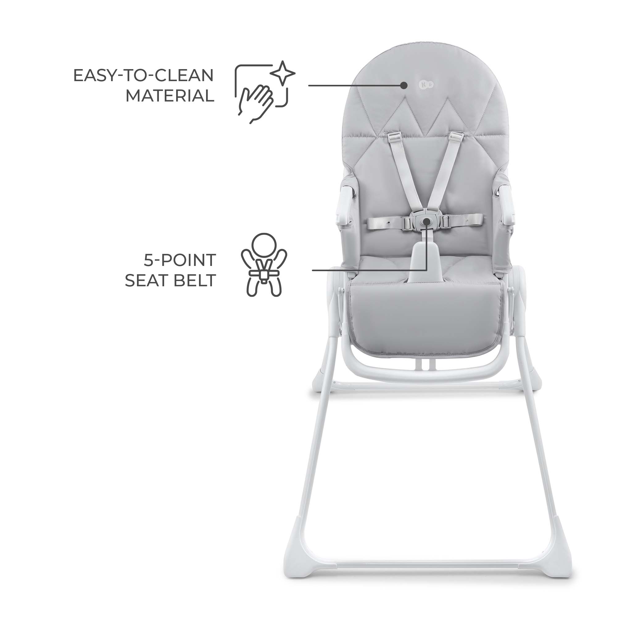Binci Столче За Хранене Light Grey Kinderkraft