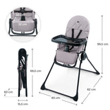 Binci Столче За Хранене Grey Kinderkraft