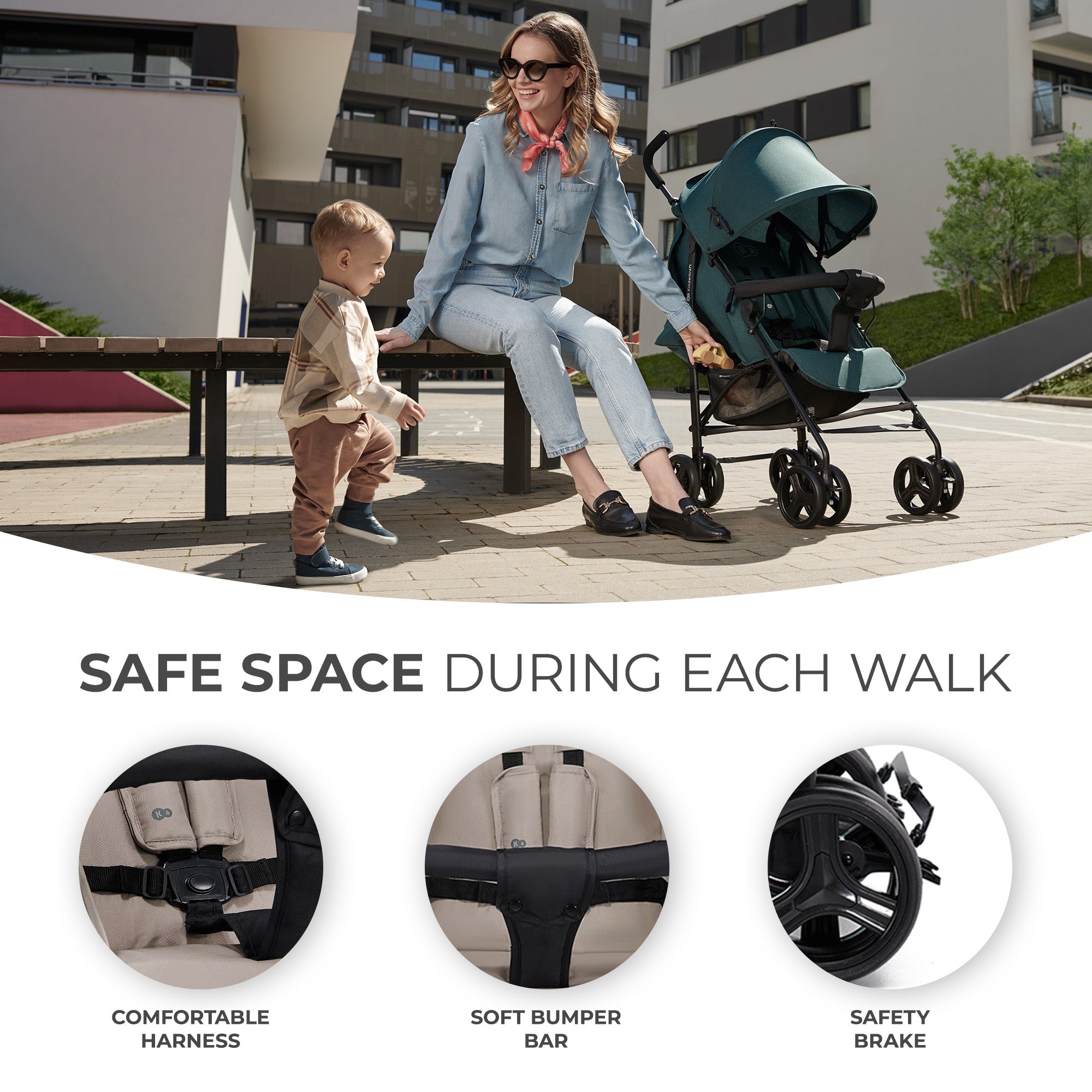 Бебешка Количка Tik Stone Beige Kinderkraft