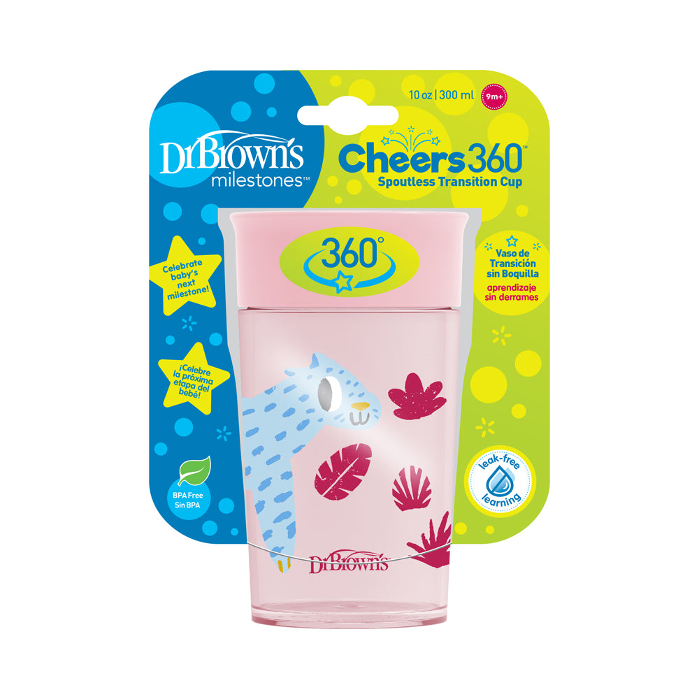 Tc01093 Чаша Milestones 300 Мл 360° 9м+ Розов Dr. Brown`s