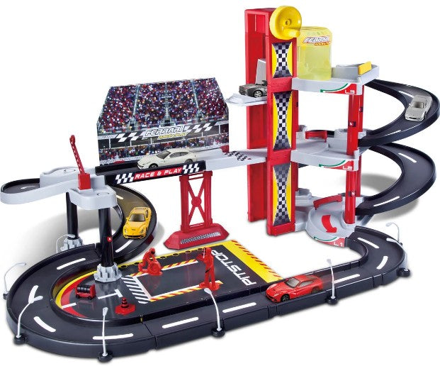 Bburago Ferrari - Състезателен Гараж С 1 Брой Кола