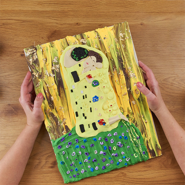 Професионална 3 Д Картина Целувка От Моделин С Рамка И Работна Инструкция Размер На Картината 30 Х 40 См 43х5х30 Julia