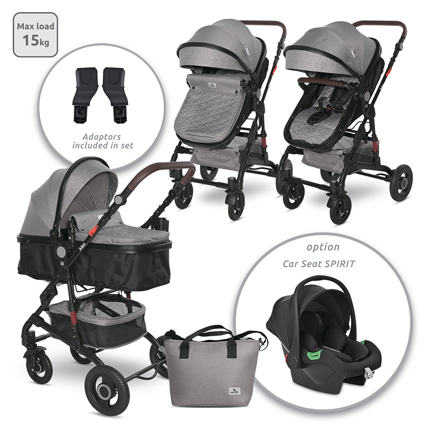 Д.количка Alba Opaline Grey+адаптори Lorelli Premium