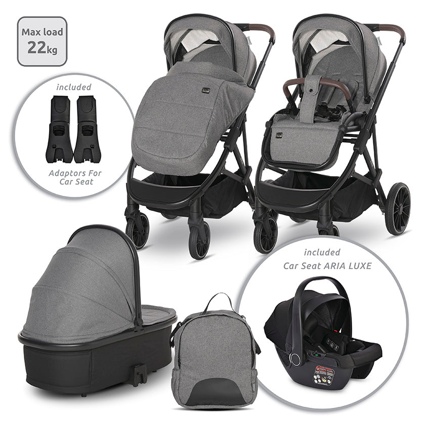 Д.количка Aria 3 В1 Grey Lorelli Premium
