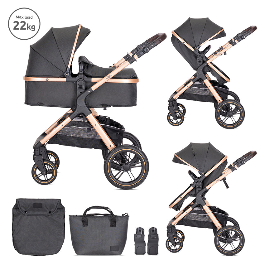 Д.Количка Viola Black 2В1 С Трансформираща Седалка