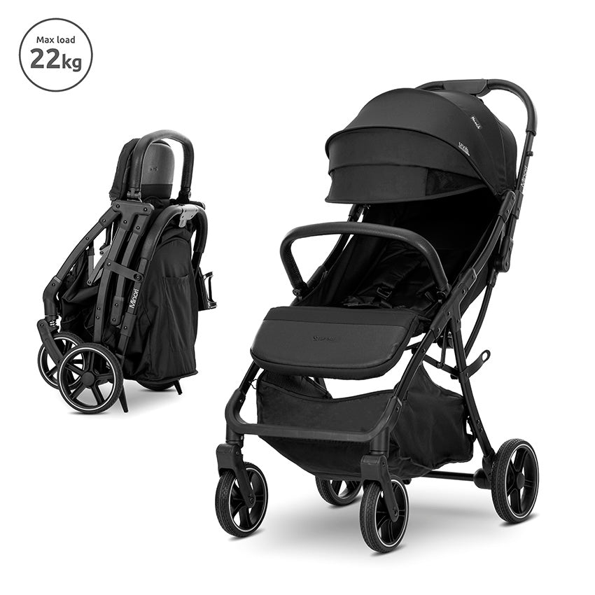 Babakocsi Minori Black 22 kg-ig, Automatikus összecsukás, Lorelli Premium
