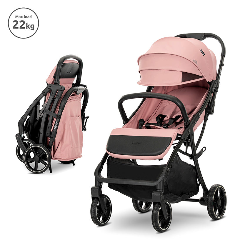Lorelli Premium Minori Pink babakocsi, 22 kg-ig, automatikus összecsukás