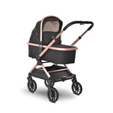 Cărucior Reya 3 în 1 Jasper negru cu mâner reversibil