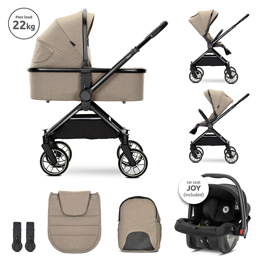Д.количка Reya 3in1 Brown С Реверсивна Дръжка Lorelli Premium