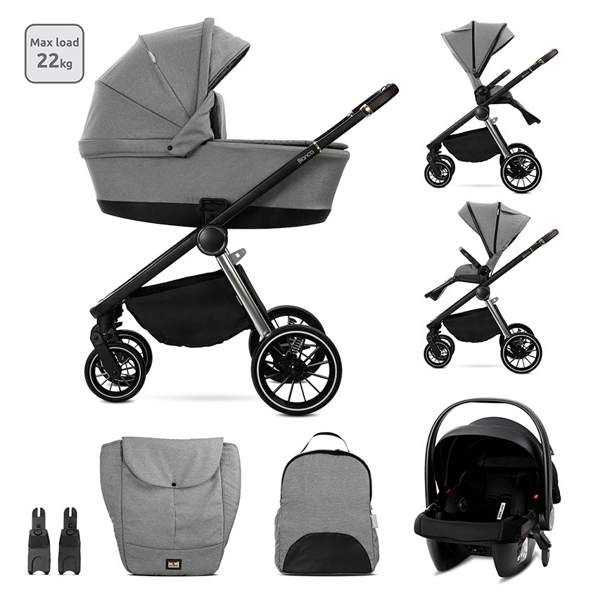 Д.количка Bianca Grey 3 В 1 До 22кг С Кош За Новор Lorelli Premium