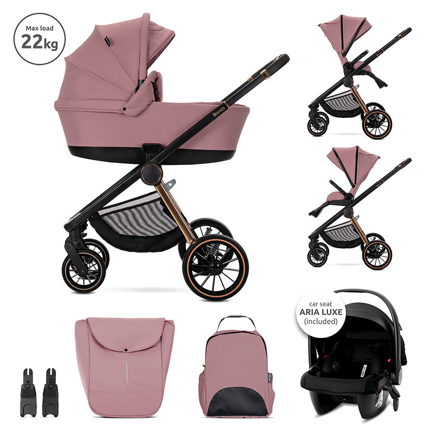 Д.количка Bianca Pink 3 В 1 До 22кг С Кош За Новор Lorelli Premium