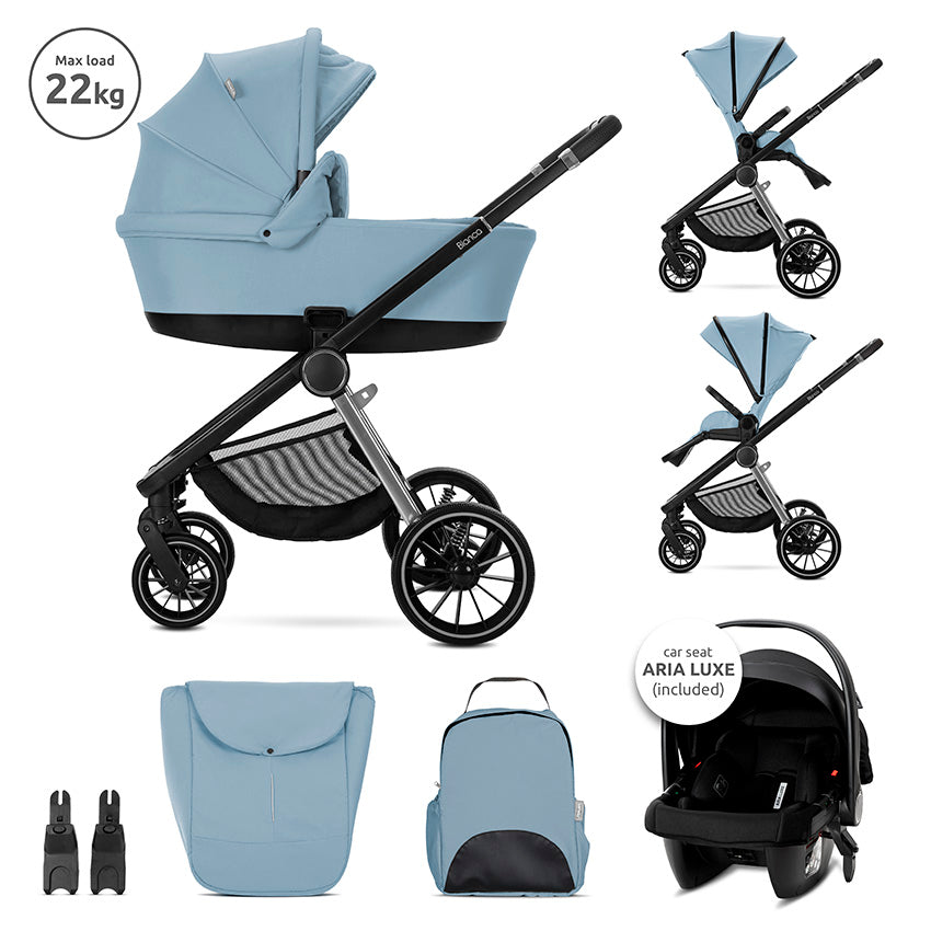 Д.количка Bianca Blue 3 В 1 До 22кг С Кош За Новор Lorelli Premium