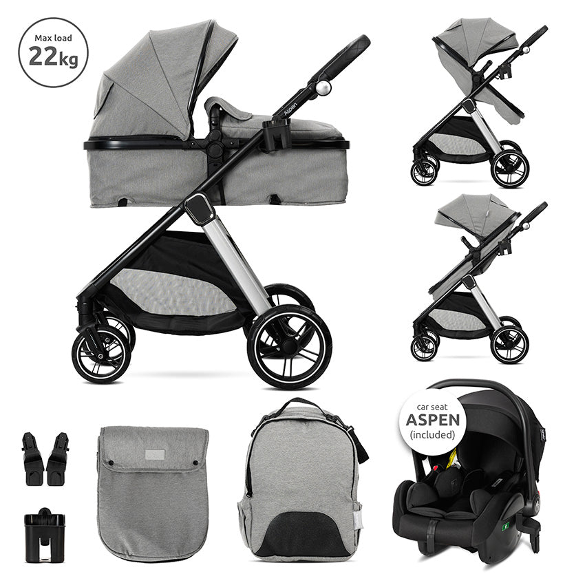 Д.количка Aspen Grey 3в1 До 22кг С Трансформираща Lorelli Premium