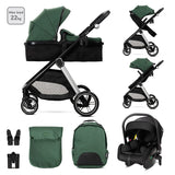Cărucior Aspen Green 3 în 1, până la 22 kg, cu transformare