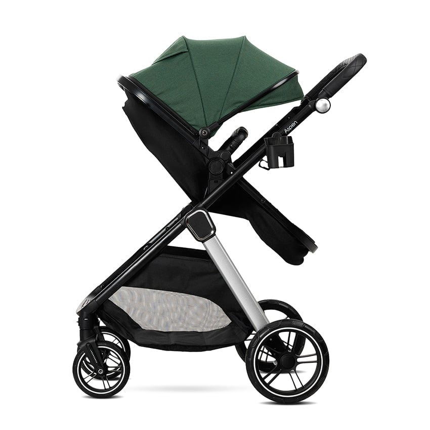 Cărucior Aspen Green 3 în 1, până la 22 kg, cu transformare