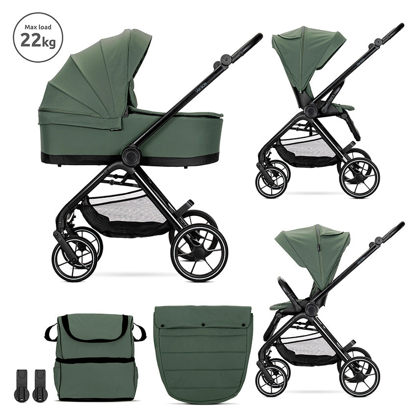 Д.количка Venice Green 2в1 До 22 Кг С Кош За Новор Lorelli Premium