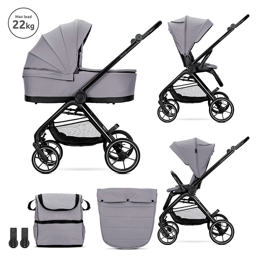 Д.количка Venice Grey 2в1 До 22 Кг С Кош За Новоро Lorelli Premium