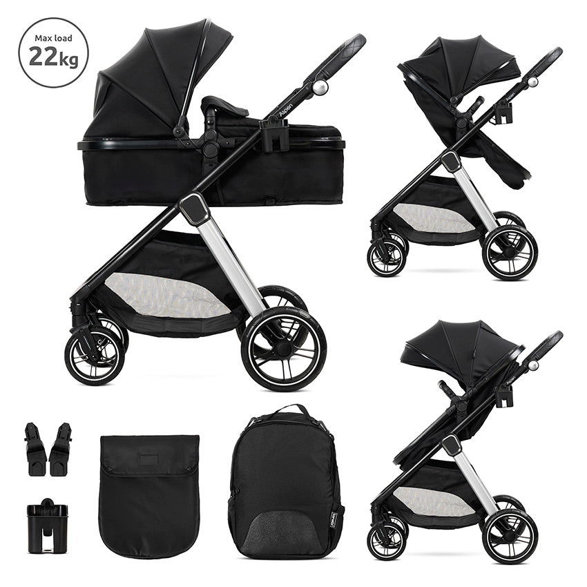 Cărucior Aspen Black 2 în 1, transformabil, până la 22"