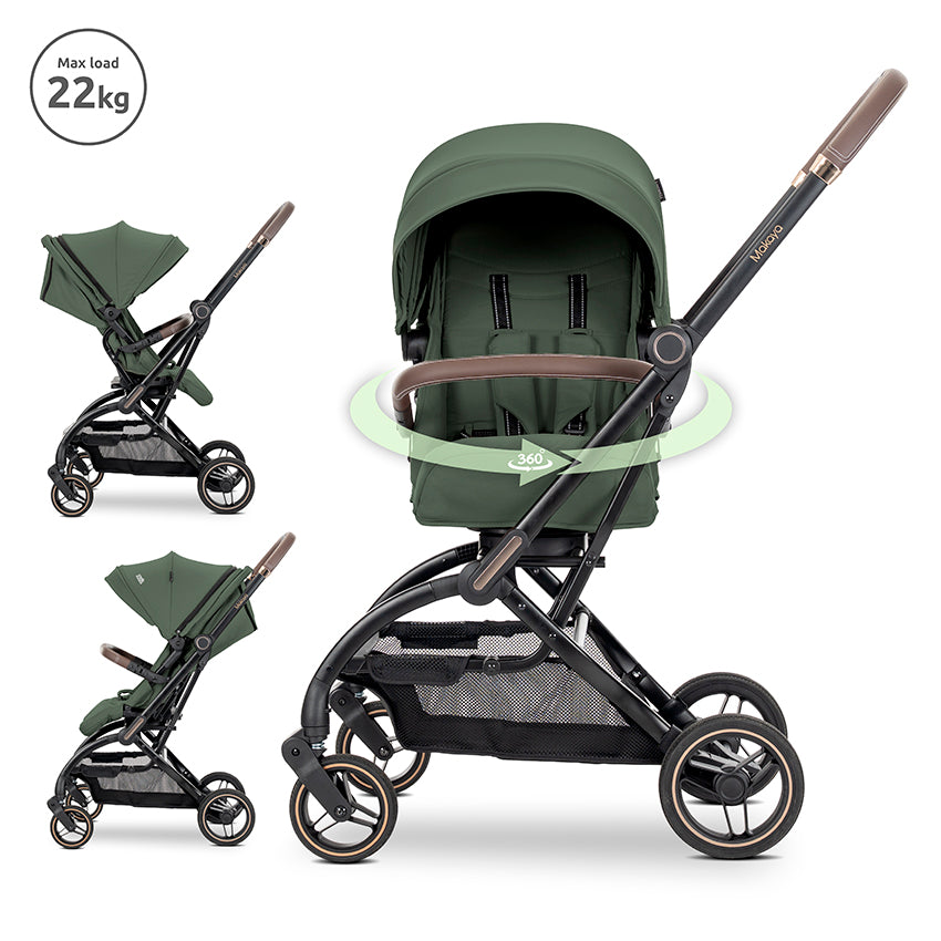 Д.количка Makaya Green До 22 Кг С Ротация 360 Lorelli Premium