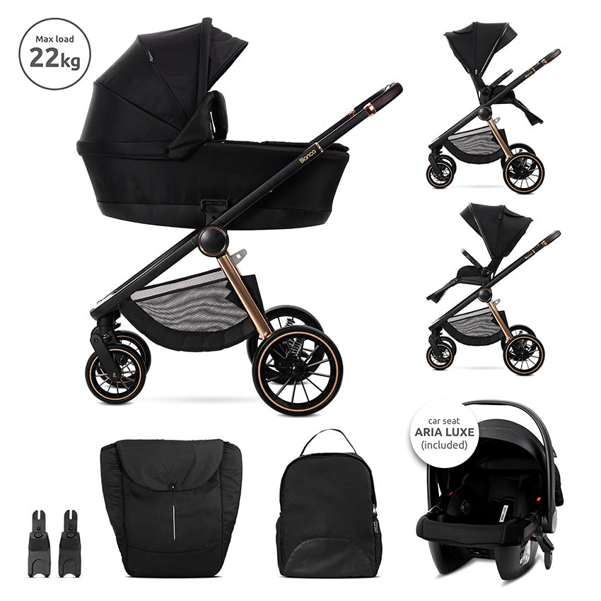 Д.Количка Bianca Black 3 В 1 До 22 С Кош За Ново