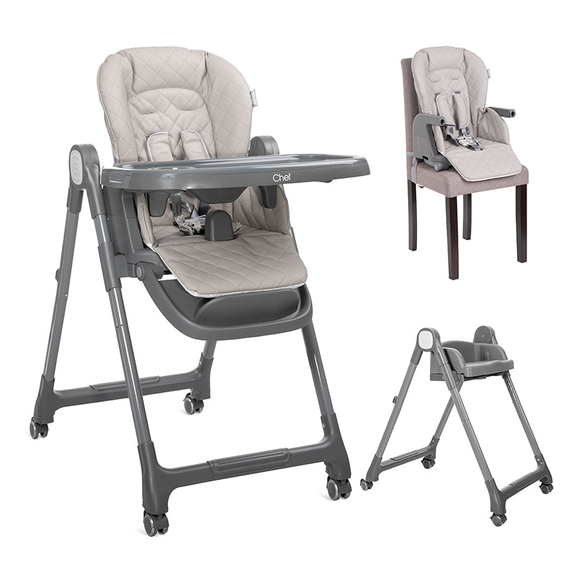 Стол За Хранене 3в1 Chef Beige Leather Lorelli Premium
