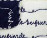 Pielsa-Памучно Жакардово ОдеялоС Надписи, 110X140 См, Синьо, Чанта