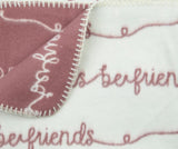 Pielsa-Памучно Жакардово ОдеялоС Надписи, 110X140 См, Корал, Чанта