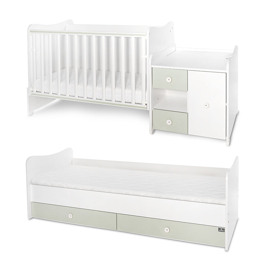 Легло Minimax New 190 72 Цвят Бяло Milky Green Lorelli Classic