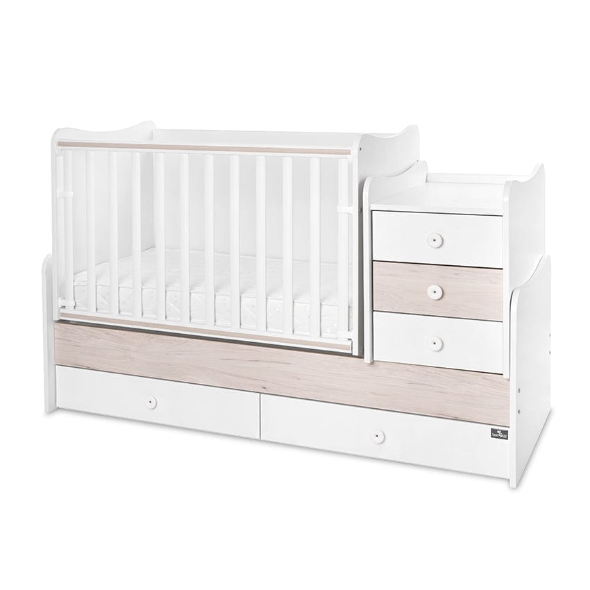 Легло Maxi Plus New 70/160 Бяло/Светъл Дъб-3Box