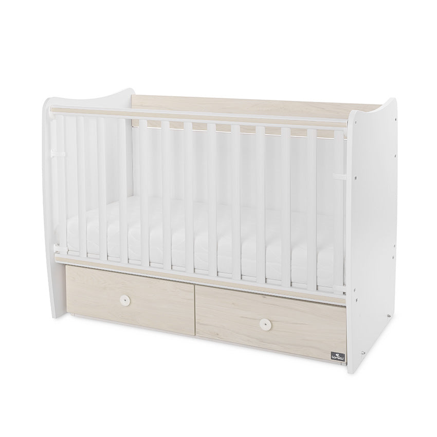 Легло Matrix New 60 120 Бяло Светъл Дъб 2box Lorelli Classic