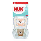 Perfect Match Биберон Залъгалка, Силикон, 0 2 Мес., 2 Бр., Air, Лисица Мече Nuk