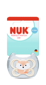 Perfect Match Биберон Залъгалка, Силикон 0 6мес. 1бр., Air, Лисица Nuk