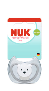 Perfect Match Биберон Залъгалка, Силикон 18+ Мес. 1бр., Air, Полярна Мечка Nuk