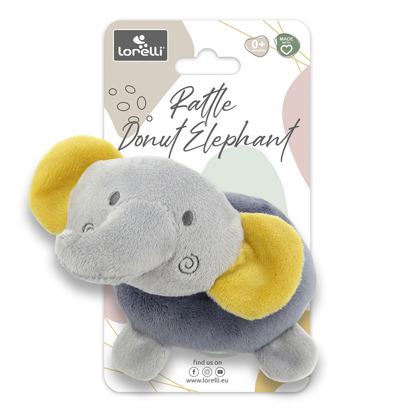 Дрънкалка Donut Natural Слонче Сиво Lorelli Toys