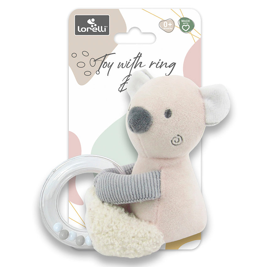 Jucărie cu ursuleț cerc bej natural