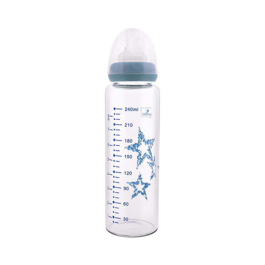 Стъклено Шише Anti Colic 240 Мл Moonligh Blue Baby Care