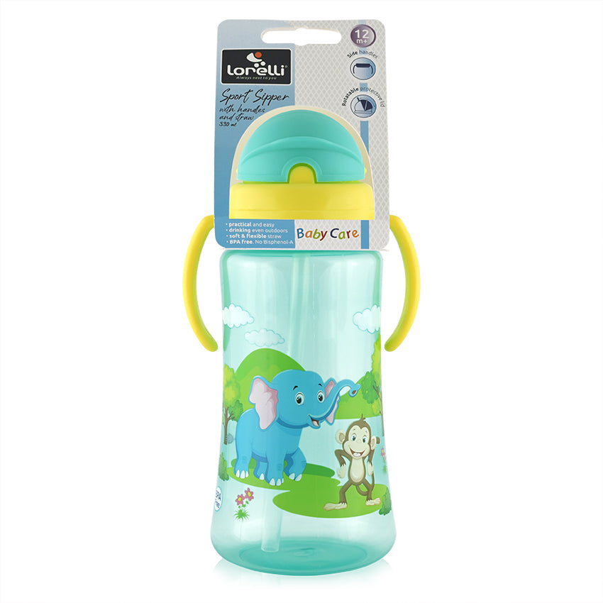 Спортна Бутилка С Дръжки И Сламка 330Мл