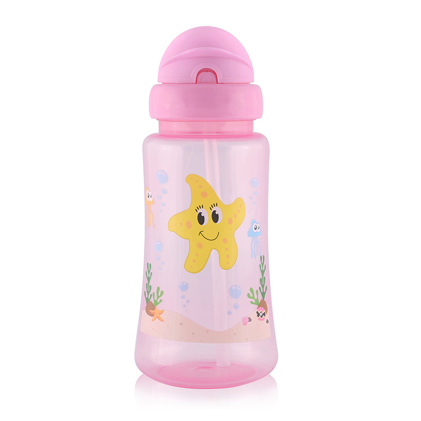 Спортна Бутилка Със Сламка 330мл Розова Baby Care