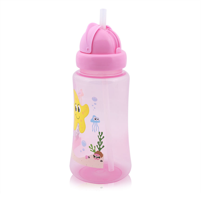 Спортна Бутилка Със Сламка 330мл Розова Baby Care